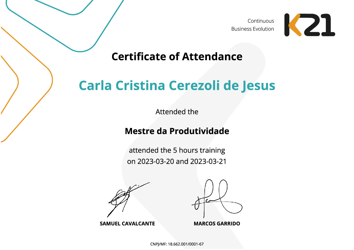 Certificado K21